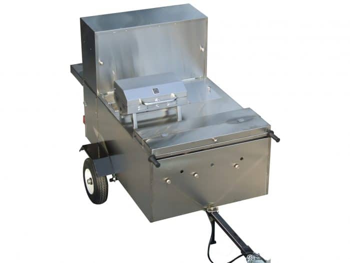 hot dog cart with grill