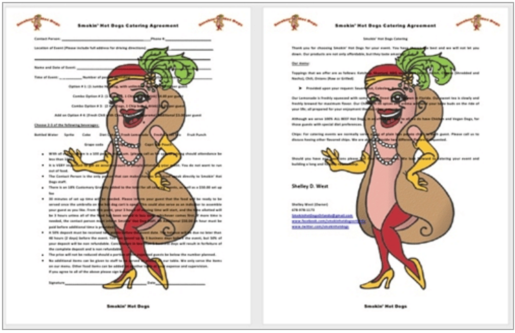 Hot Dog Vendor Catering Contract Hot Dog Vendor Catering Contract